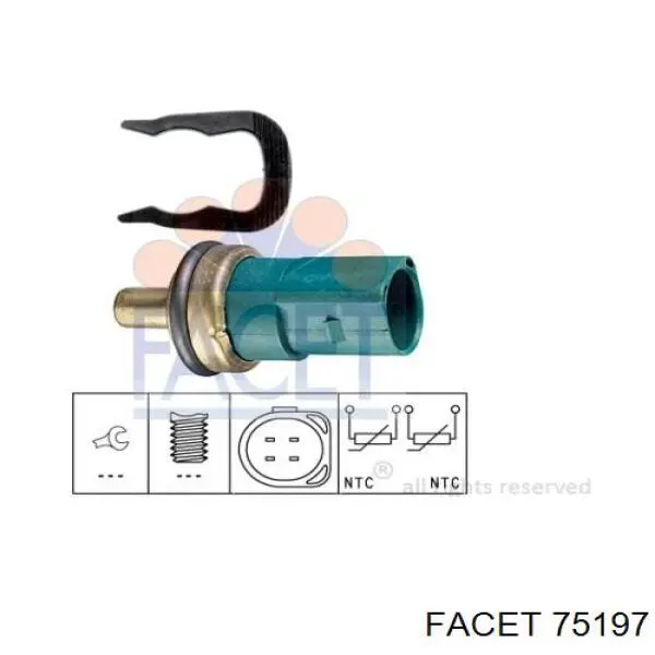 Датчик включення вентилятора радіатора Facet 75197