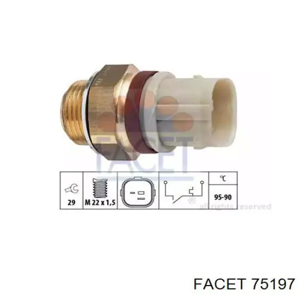 Датчик температури радіатора Facet 75197 ціна, від 7.45 USD