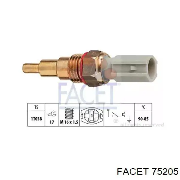 Датчик температури радіатора Facet 75205 ціна, від 11.59 USD