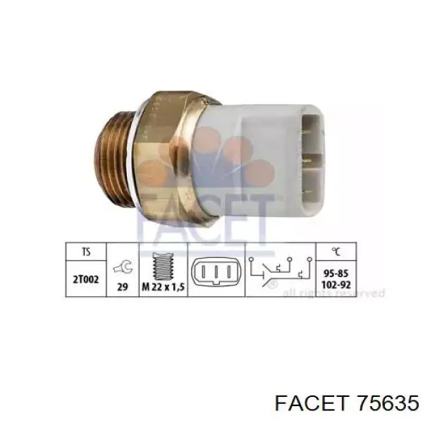 Датчик температури радіатора Facet 75635 ціна, від 8.37 USD