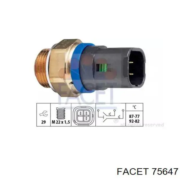 Датчик температури радіатора Facet 75647 ціна, від 13.57 USD
