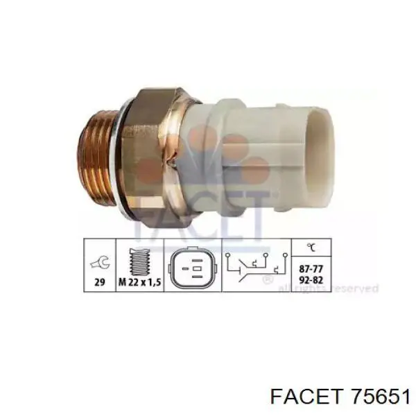 Датчик температури радіатора Facet 75651 ціна, від 9.20 USD
