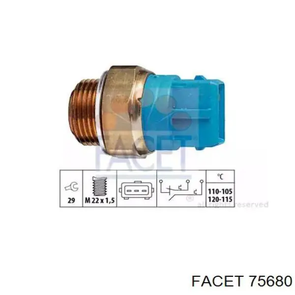 Датчик температури радіатора Facet 75680 ціна, від 12.77 USD