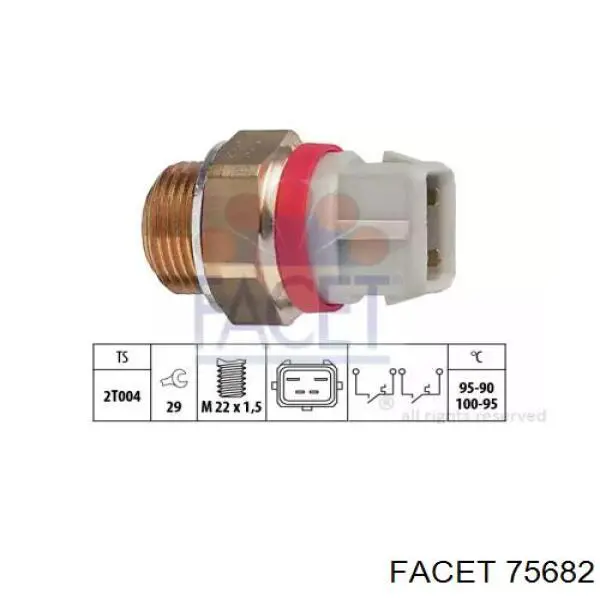Термо-датчик включення вентилятора радіатора 75682 Facet