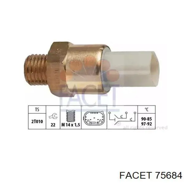 Датчик температури радіатора Facet 75684 ціна, від 19.75 USD