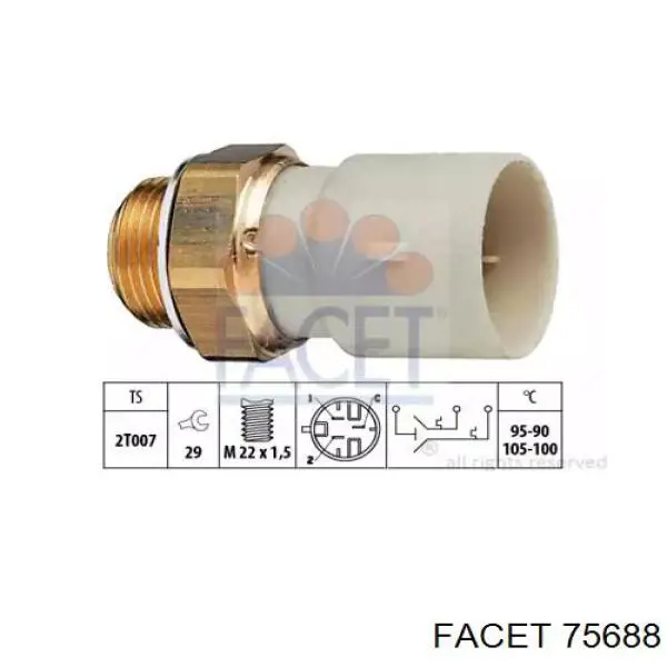 Датчик температури радіатора Facet 75688 ціна, від 10.32 USD