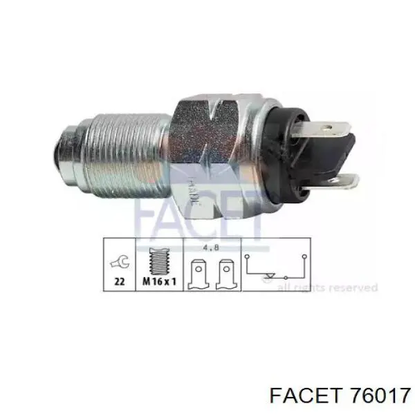 Купити 76017 Facet Вмикач ліхтарів заднього ходу