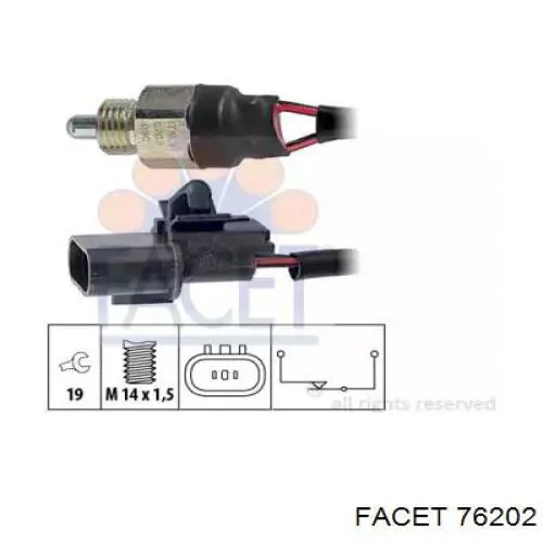 Датчик включення ліхтарів заднього ходу 76202 Facet