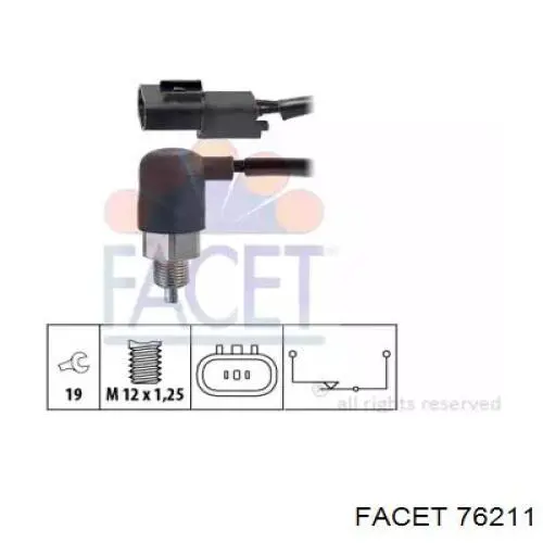 Датчик ліхтарів заднього ходу Facet 76211 ціна, від 6.64 USD