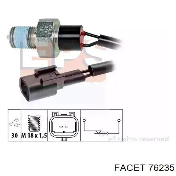 Датчик ліхтарів заднього ходу Facet 76235 ціна, від 9.65 USD