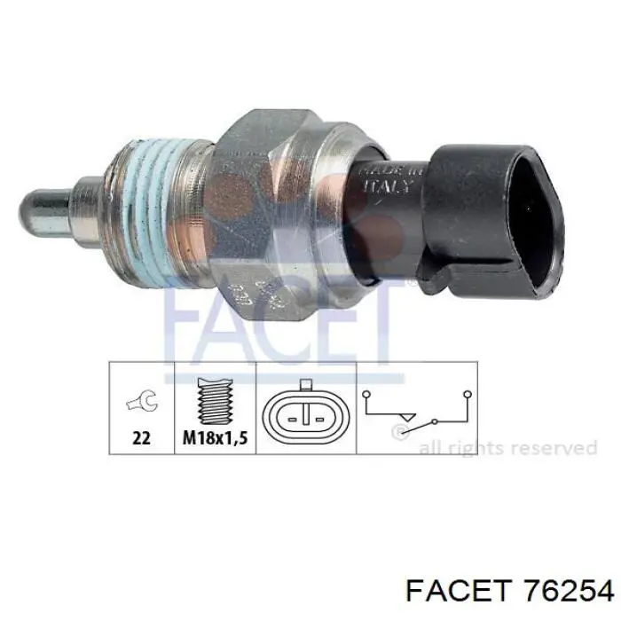 Датчик включення ліхтарів заднього ходу 76254 Facet