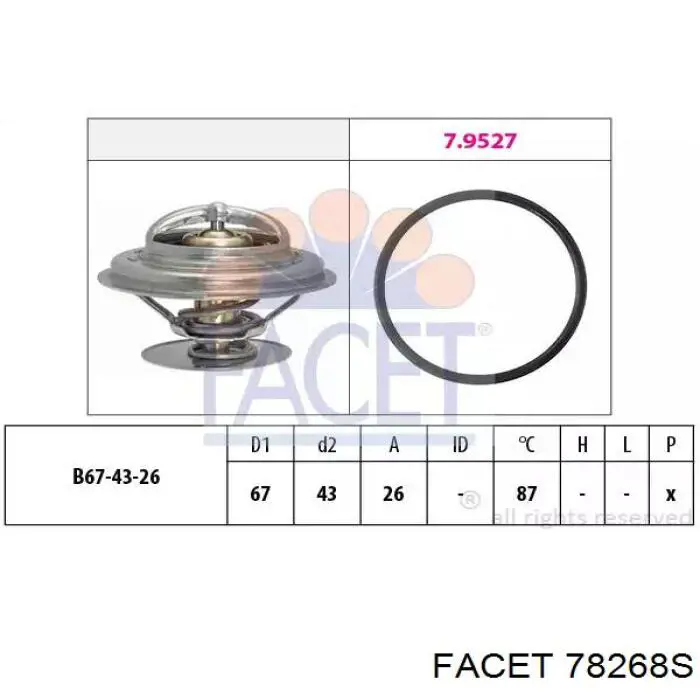Купити 78268S Facet Термостат в корпусі