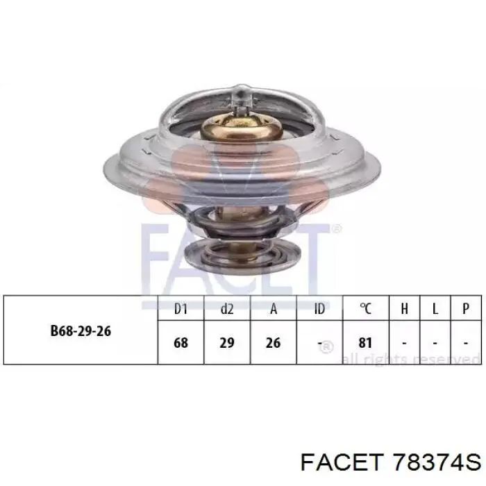 Купити 78374S Facet Термостат в корпусі