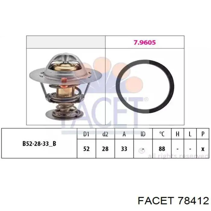 Купити 78412 Facet Термостат в корпусі