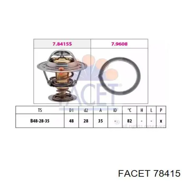 Автомобільний термостат Facet 78415 ціна, від 8.36 USD