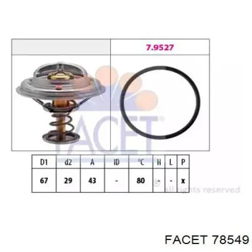 Купити 78549 Facet Термостат в корпусі