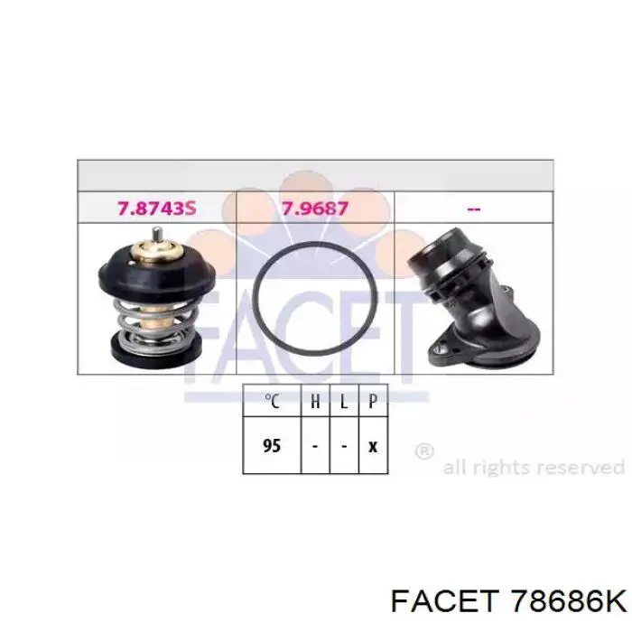 Купити 78686K Facet Термостат в корпусі