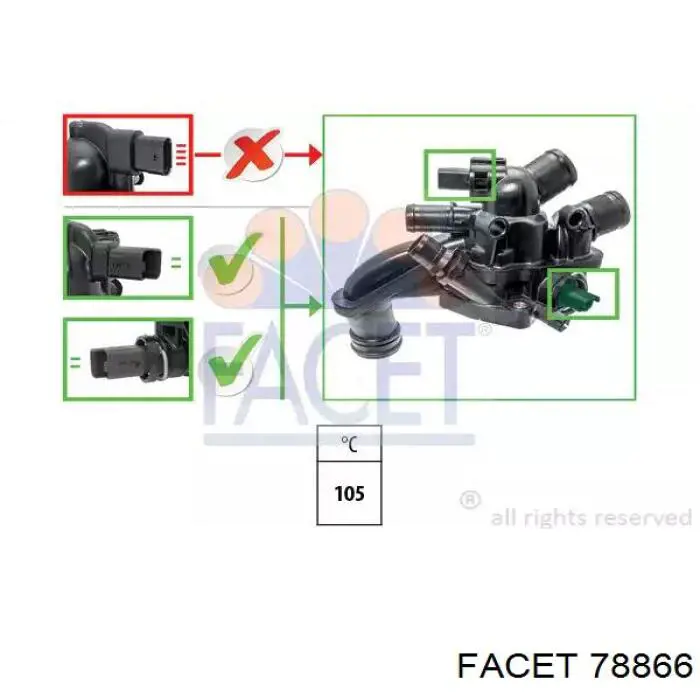 Автомобільний термостат Facet 78866 ціна, від 68.16 USD
