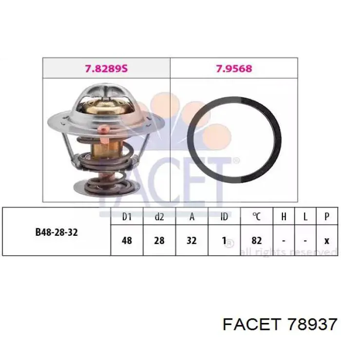 Автомобільний термостат Facet 78937 ціна, від 18.45 USD