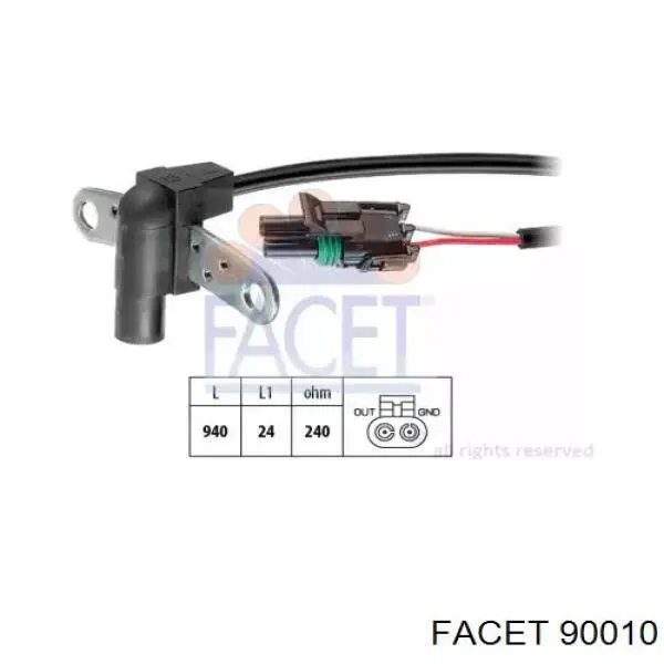 Купити 90010 Facet Датчик положення (оборотів) коленвалу