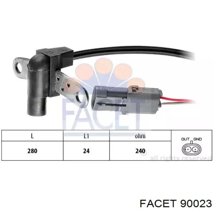 Купити 90023 Facet Датчик положення (оборотів) коленвалу