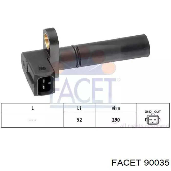 Купити 90035 Facet Датчик положення (оборотів) коленвалу