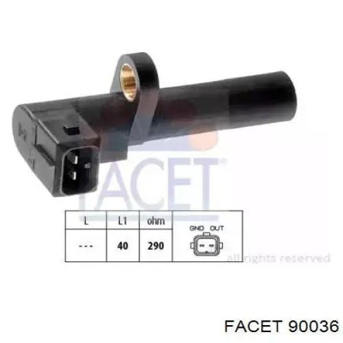 Датчик обертів колінвалу Facet 90036 ціна, від 12.61 USD