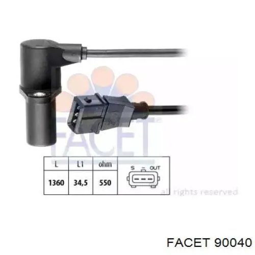 Датчик обертів колінвалу Facet 90040 ціна, від 25.49 USD