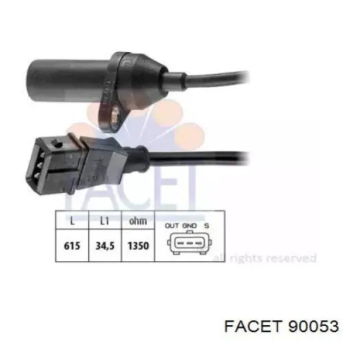 Датчик обертів колінвалу Facet 90053 ціна, від 16.43 USD