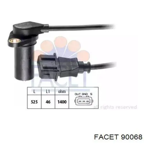Датчик обертів колінвалу Facet 90068 ціна, від 19.00 USD