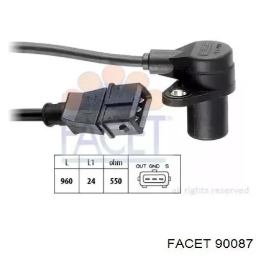 Купити 90087 Facet Датчик положення (оборотів) коленвалу