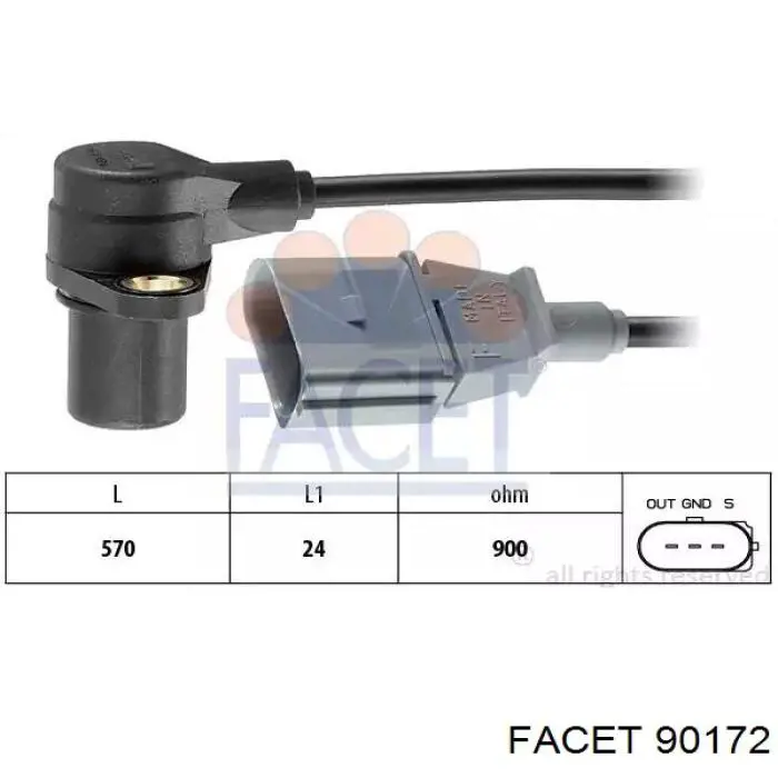 Купити 90172 Facet Датчик положення (оборотів) коленвалу