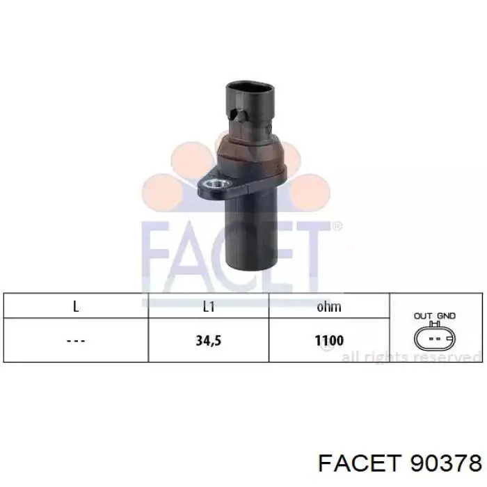Купити 90378 Facet Датчик положення (оборотів) коленвалу