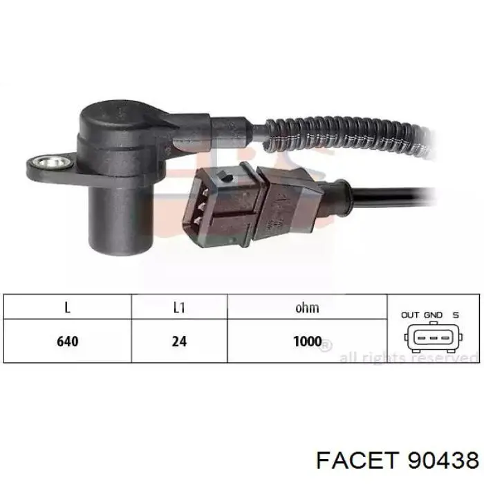Датчик распредвалу 90438 Facet