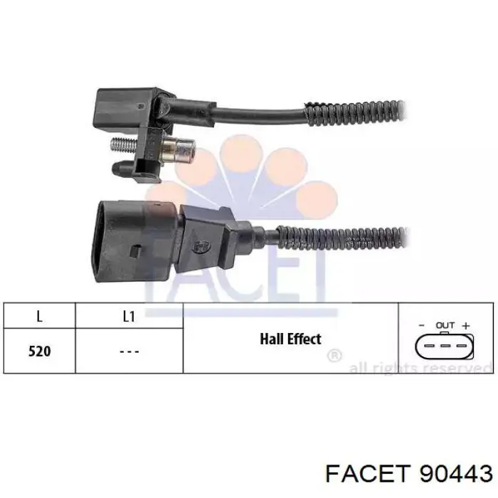 Купити 90443 Facet Датчик положення (оборотів) коленвалу