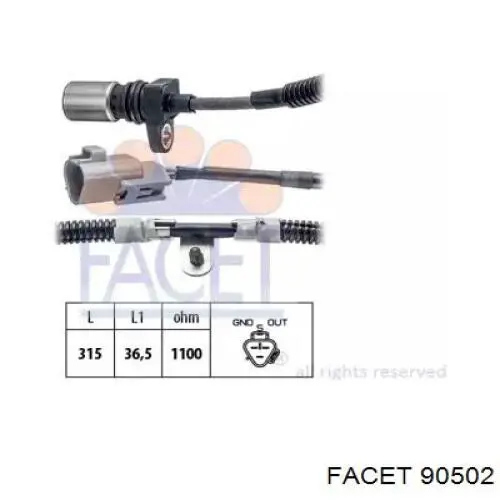 Датчик обертів колінвалу Facet 90502 ціна, від 20.54 USD