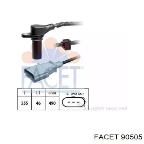 Купити 90505 Facet Датчик положення (оборотів) коленвалу