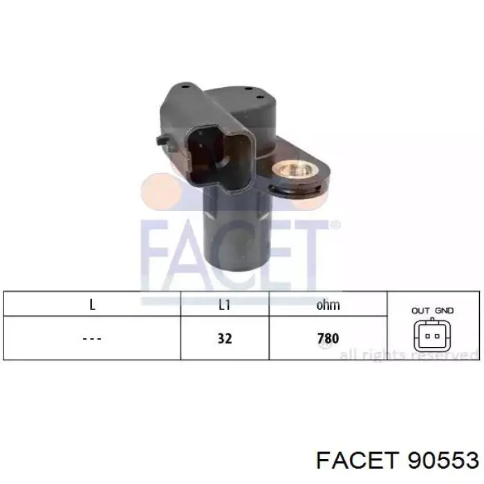 Купити 90553 Facet Датчик положення (оборотів) коленвалу