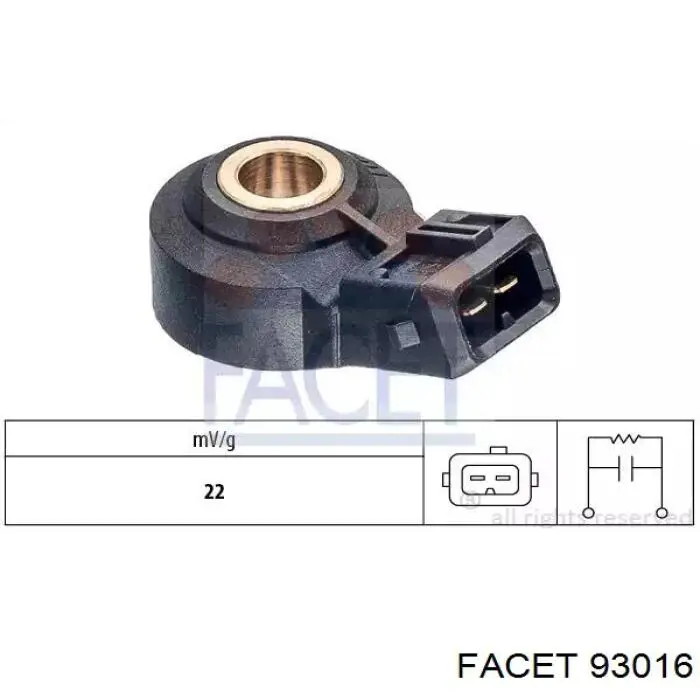 Датчик детонації 93016 Facet