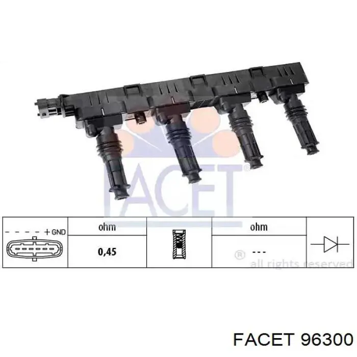 Купити 96300 Facet Котушка запалювання