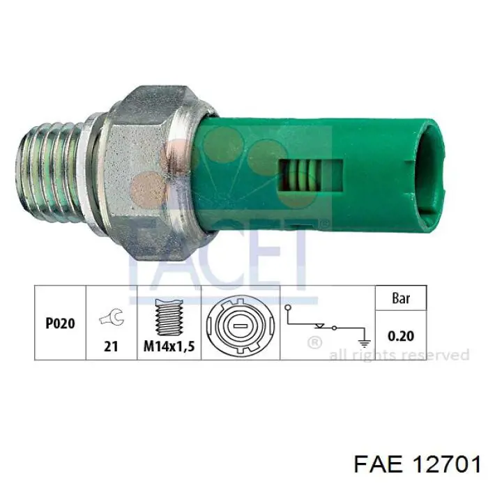 Манометри (показник тиску масла) FAE 12701 ціна, від 7.43 USD