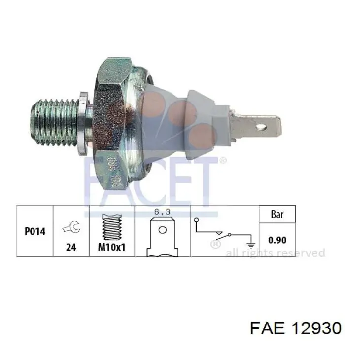 Манометри (показник тиску масла) FAE 12930 ціна, від 3.83 USD