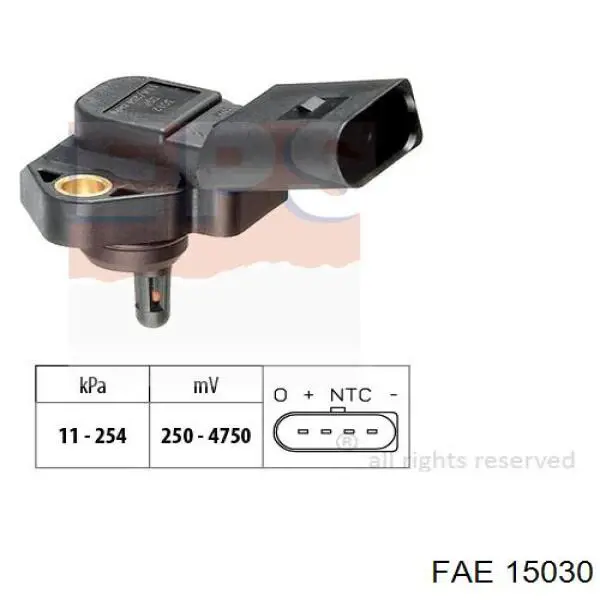 15030 FAE датчик тиску наддуву (датчик нагнітання повітря в турбіну)