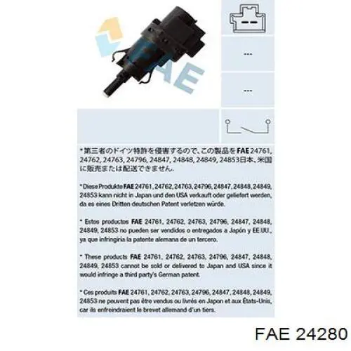 Кнопка стоп-сигналу FAE 24280 ціна, від 9.42 USD