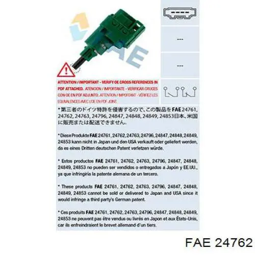 Кнопка стоп-сигналу FAE 24762 ціна, від 9.46 USD