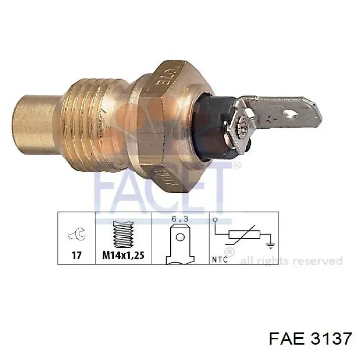 Датчик температури охолоджуючої рідини 3137 FAE