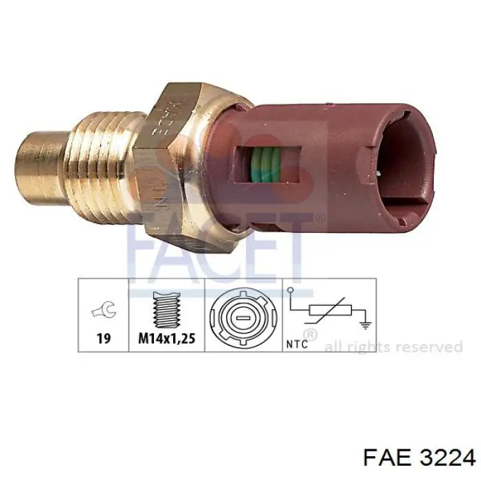 Датчик температури охолоджуючої рідини 3224 FAE