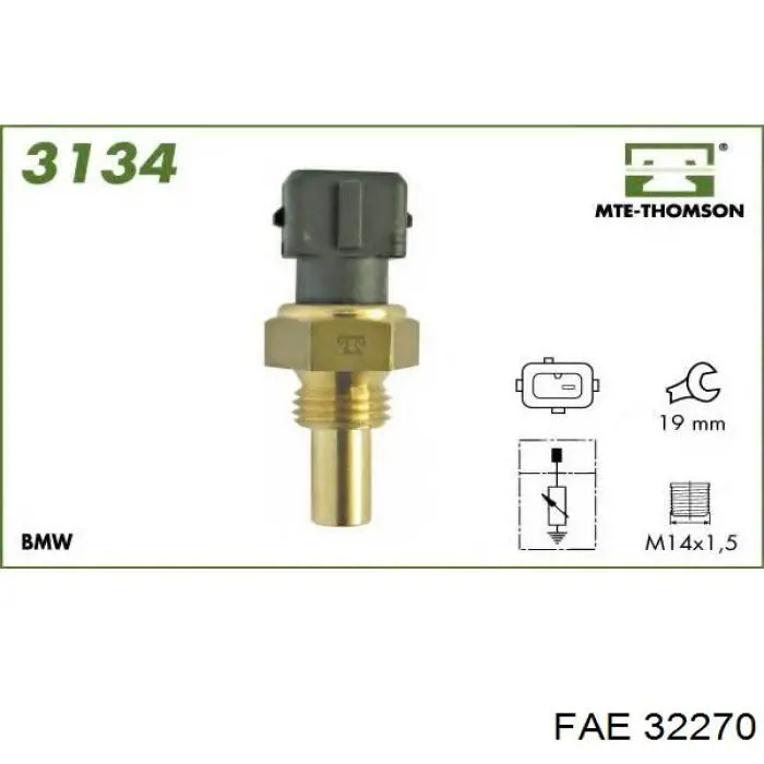 Термодатчик охолоджуючої рідини FAE 32270 ціна, від 6.28 USD