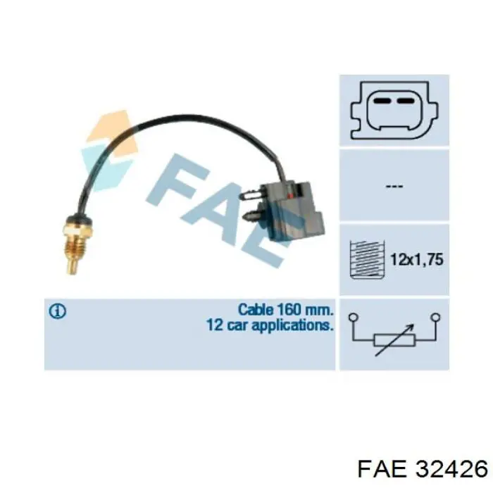 Купити 32426 FAE Датчик температури охолоджуючої рідини