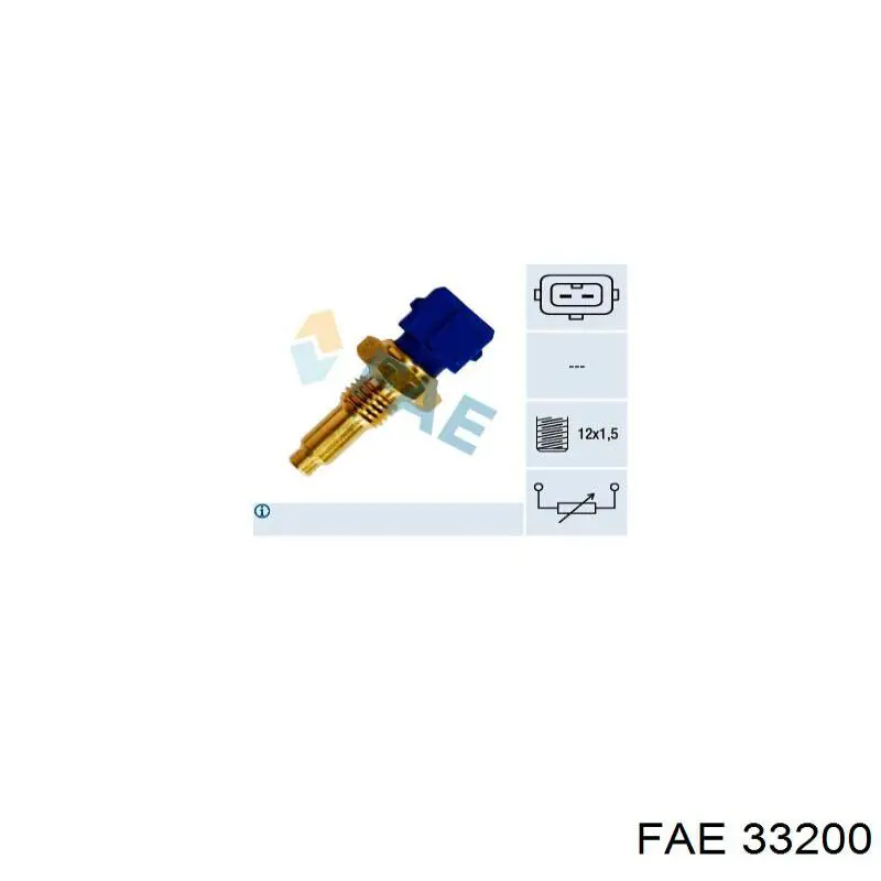 33200 FAE Датчик температуры охлаждающей жидкости (Синий)